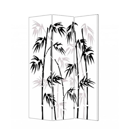 Palacedesigns 1 x 48 x 72 in. Wood Canvas Bamboo Leaf Screen Multi Color PA3669121